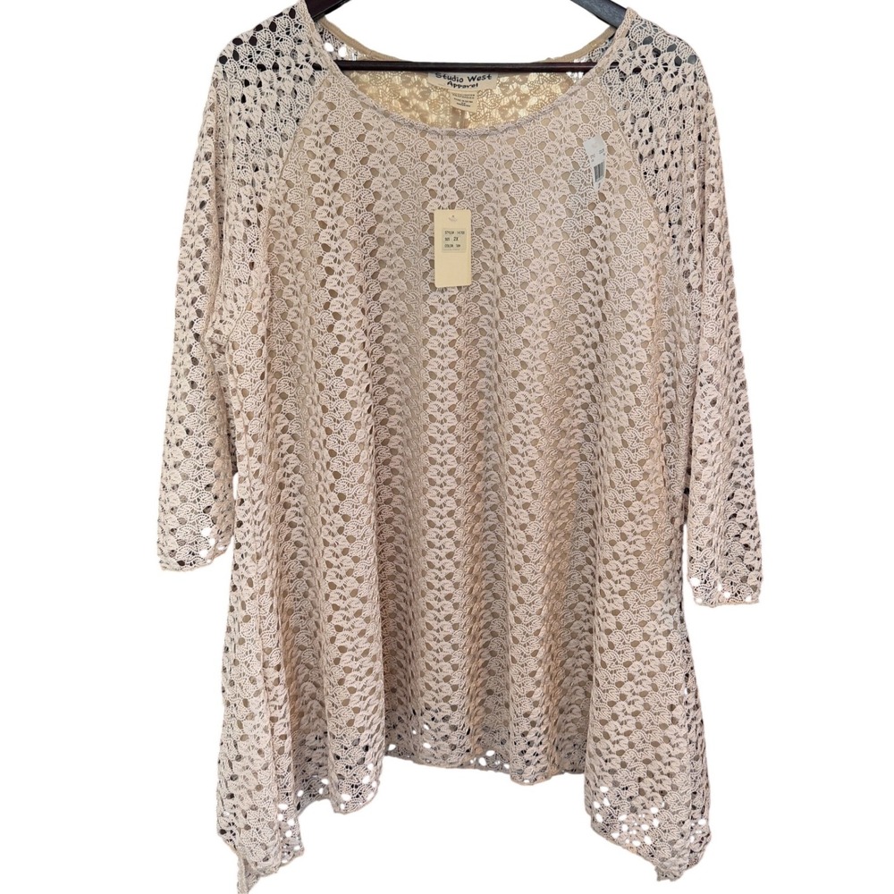 ROMANTIC Lace Crochet Tunic Top Bohemian, elegant, festival cottagecore - Picture 3 of 9